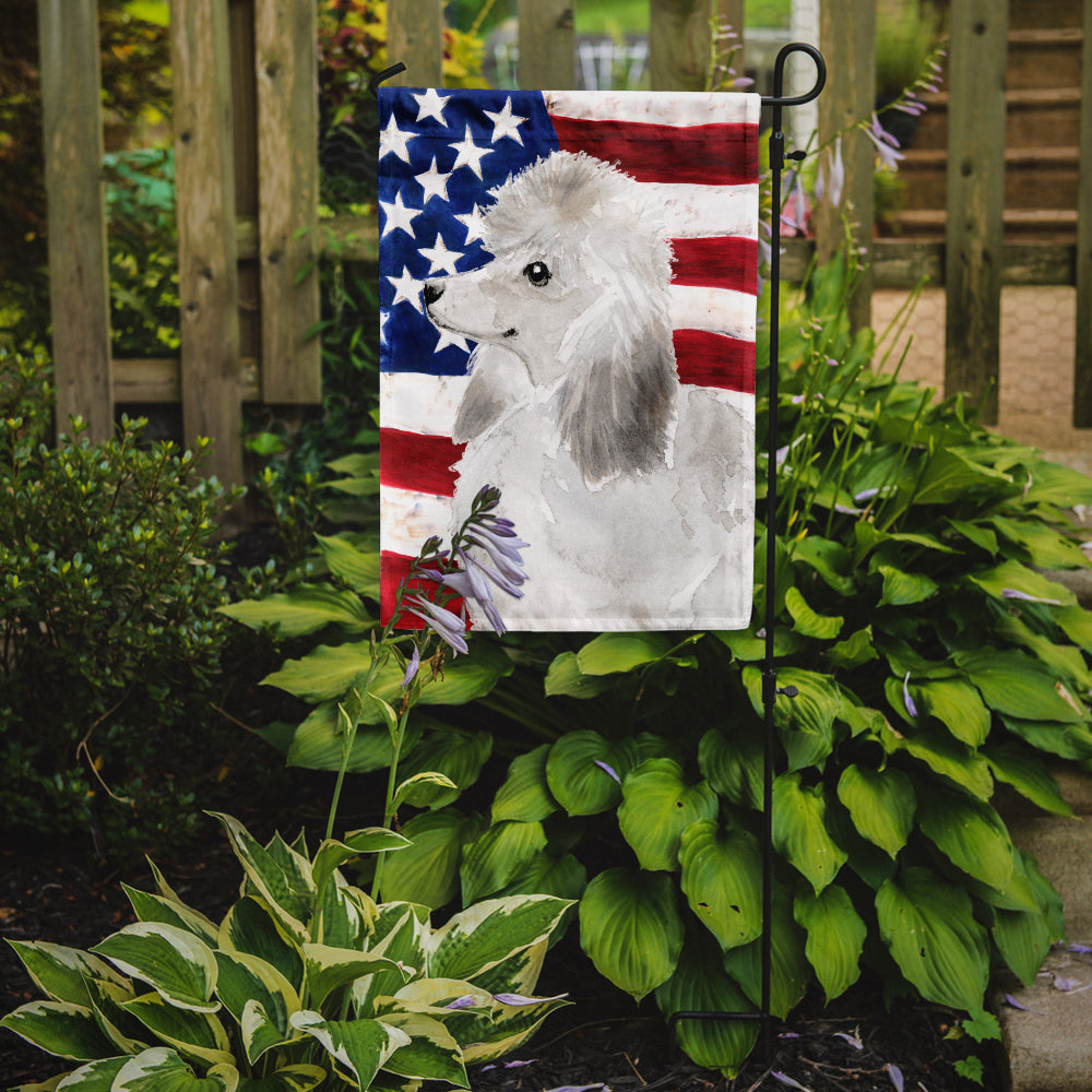 White Standard Poodle Patriotic Garden Flag Mailbox Decorative Yard Banner Outside Patio Artwork for Flower Beds, Garden Size, Multicolor