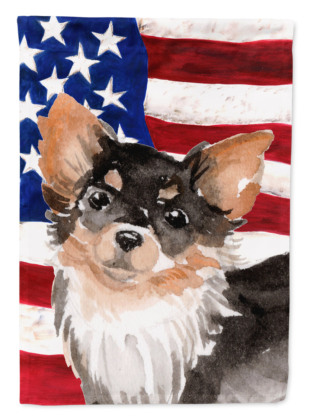 Long Haired Chihuahua Patriotic Garden Flag Mailbox Decorative Yard Banner Outside Patio Artwork for Flower Beds, Garden Size, Multicolor