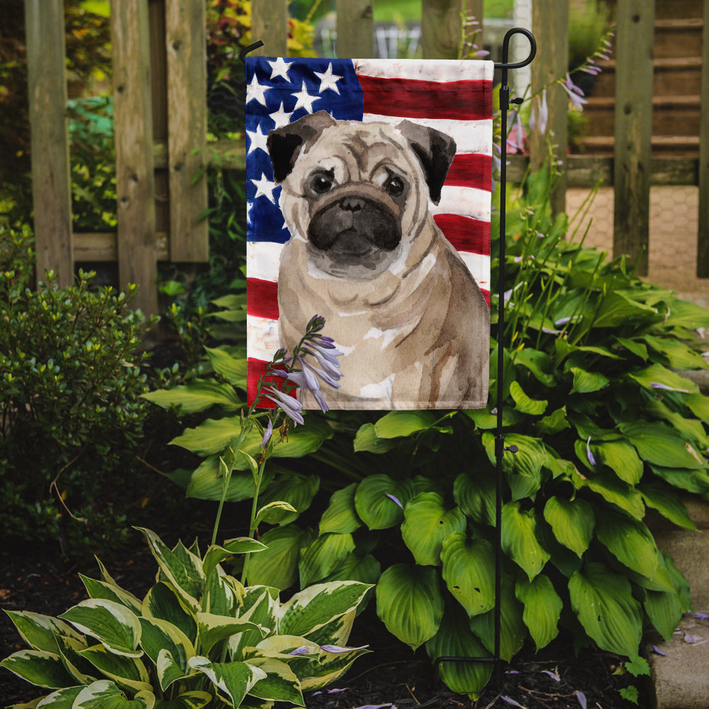 Fawn Pug Patriotic Garden Flag Mailbox Decorative Yard Banner Outside Patio Artwork for Flower Beds, Garden Size, Multicolor