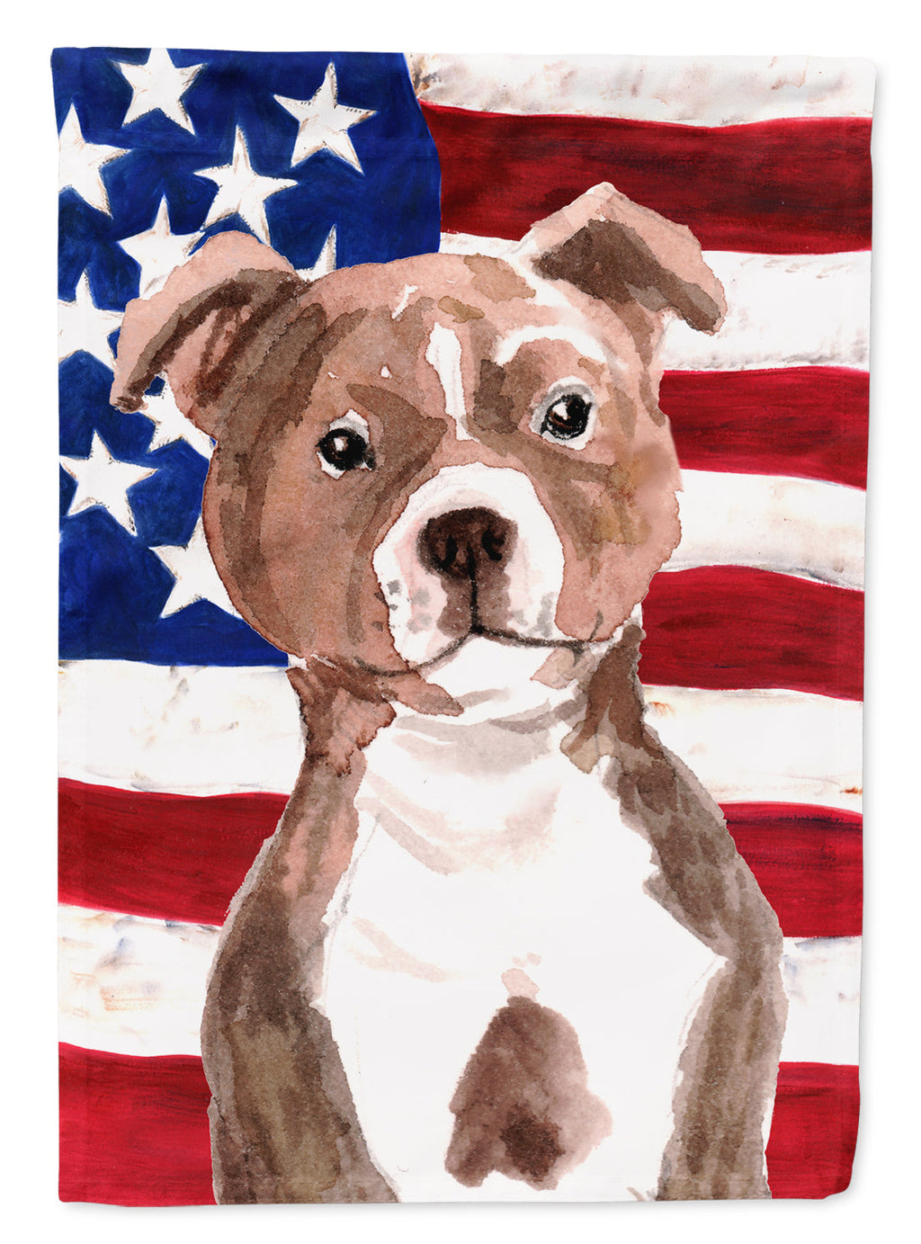 Red Staffie Bull Terrier Patriotic Garden Flag Mailbox Decorative Yard Banner Outside Patio Artwork for Flower Beds, Garden Size, Multicolor
