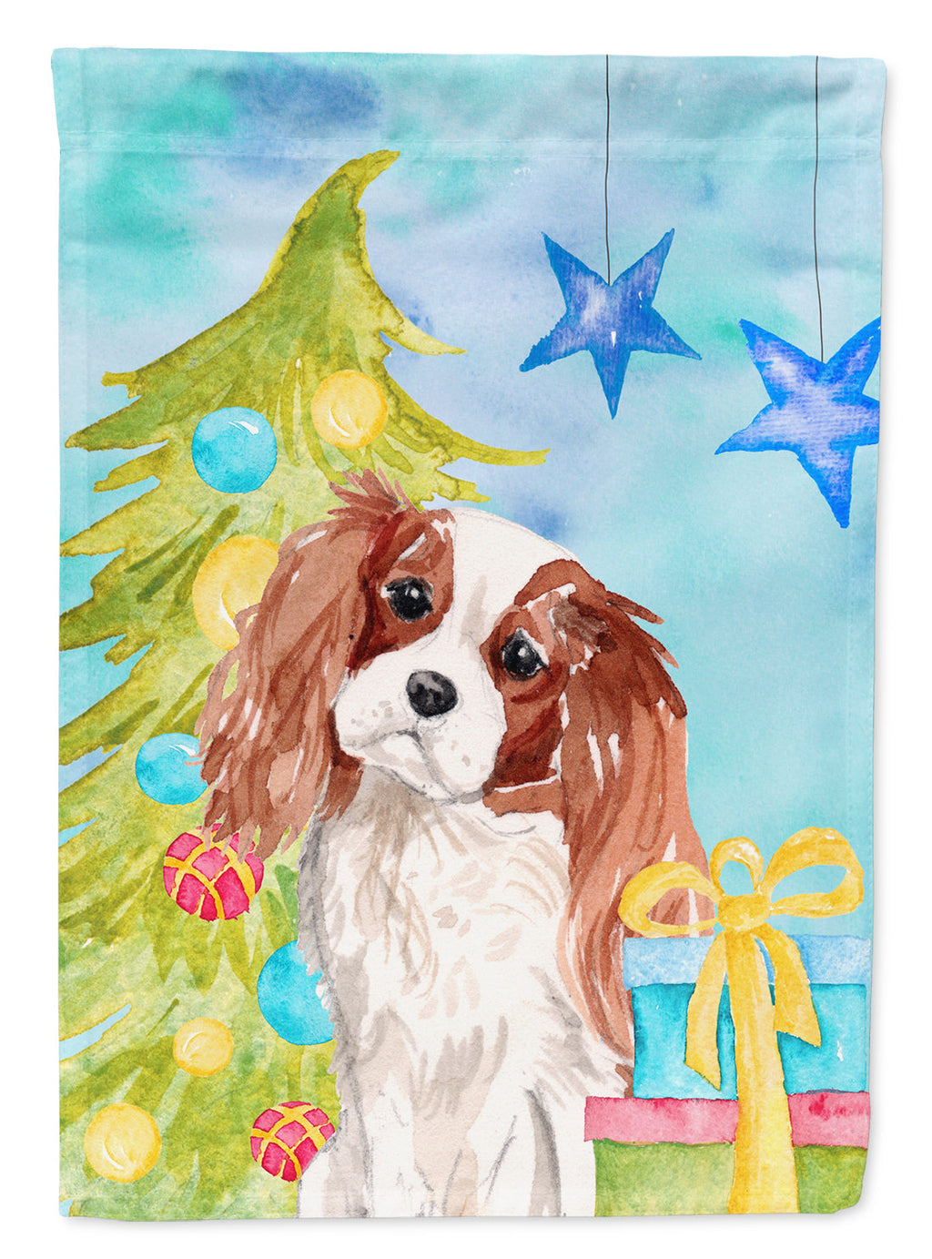 Blenheim Cavalier Spaniel Christmas Garden Flag Mailbox Decorative Yard Banner Outside Patio Artwork for Flower Beds, Garden Size, Multicolor