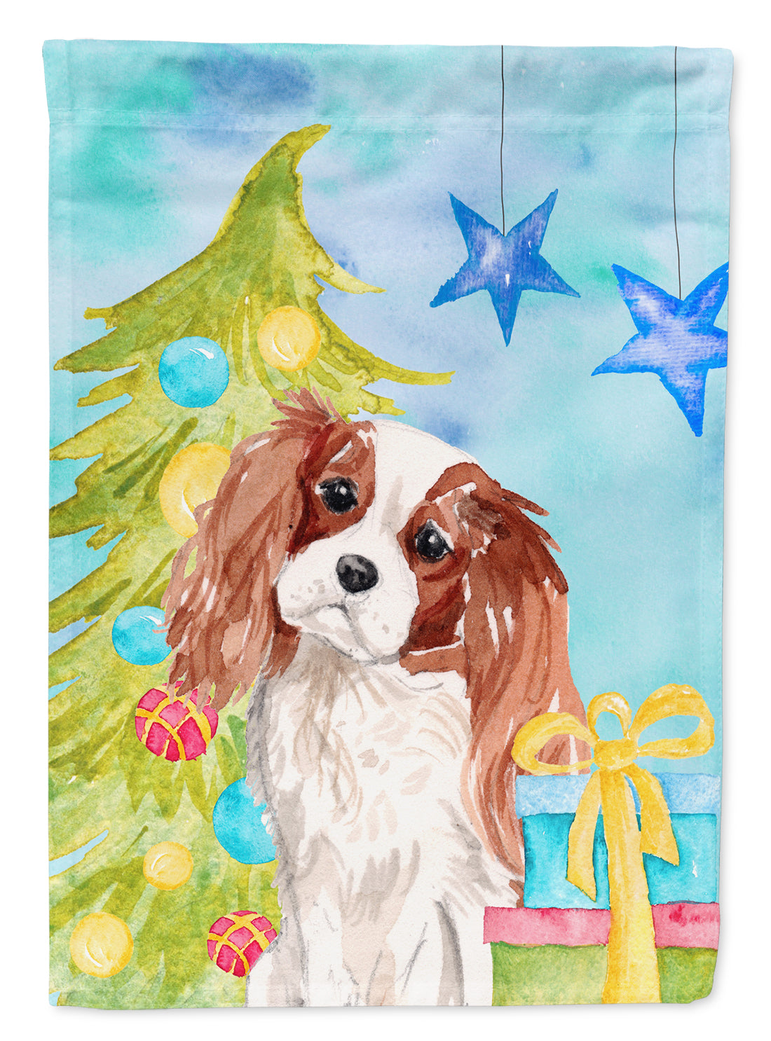 Blenheim Cavalier Spaniel Christmas Garden Flag Mailbox Decorative Yard Banner Outside Patio Artwork for Flower Beds, Garden Size, Multicolor