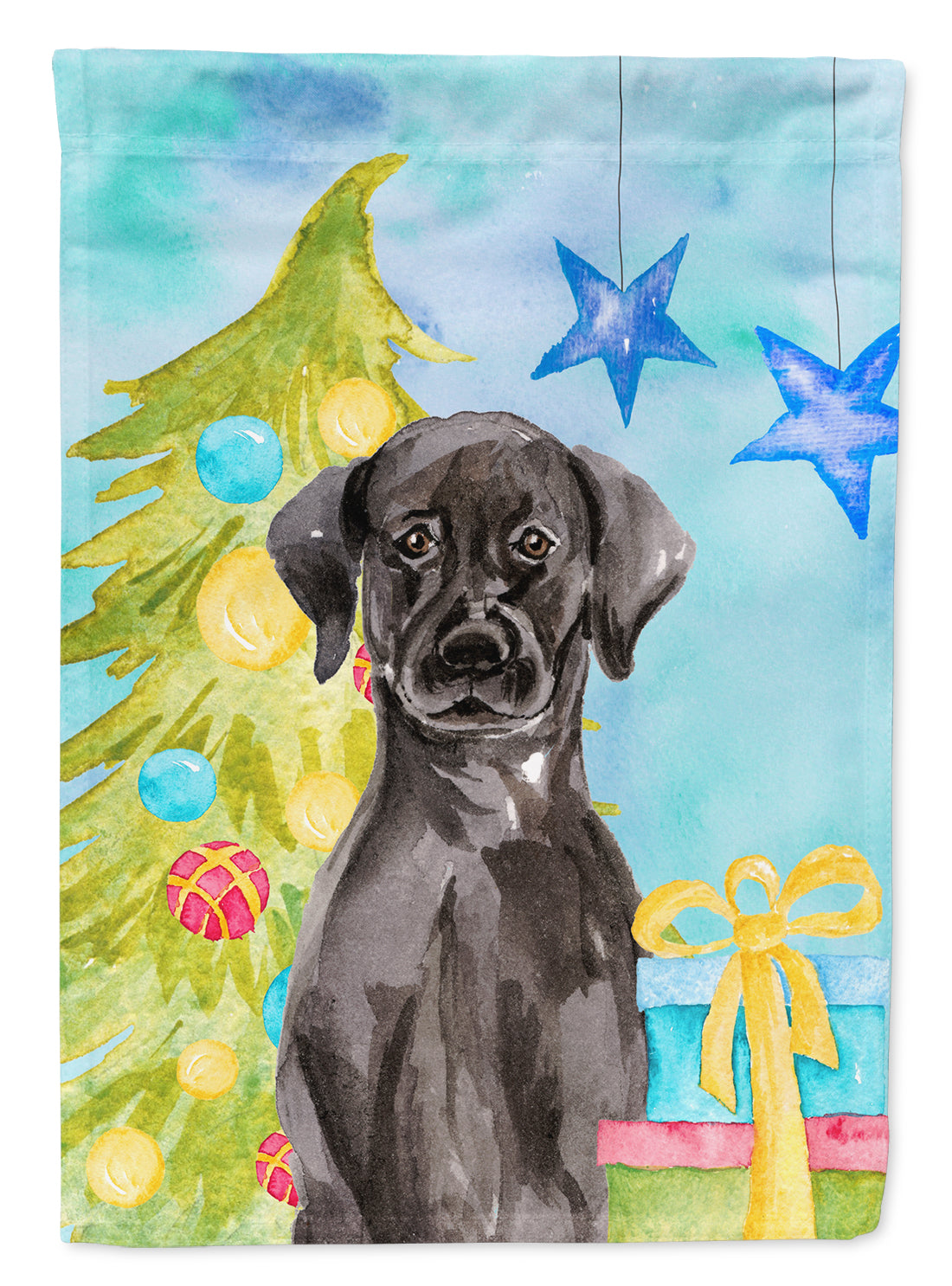 Black Labrador Christmas Garden Flag Mailbox Decorative Yard Banner Outside Patio Artwork for Flower Beds, Garden Size, Multicolor