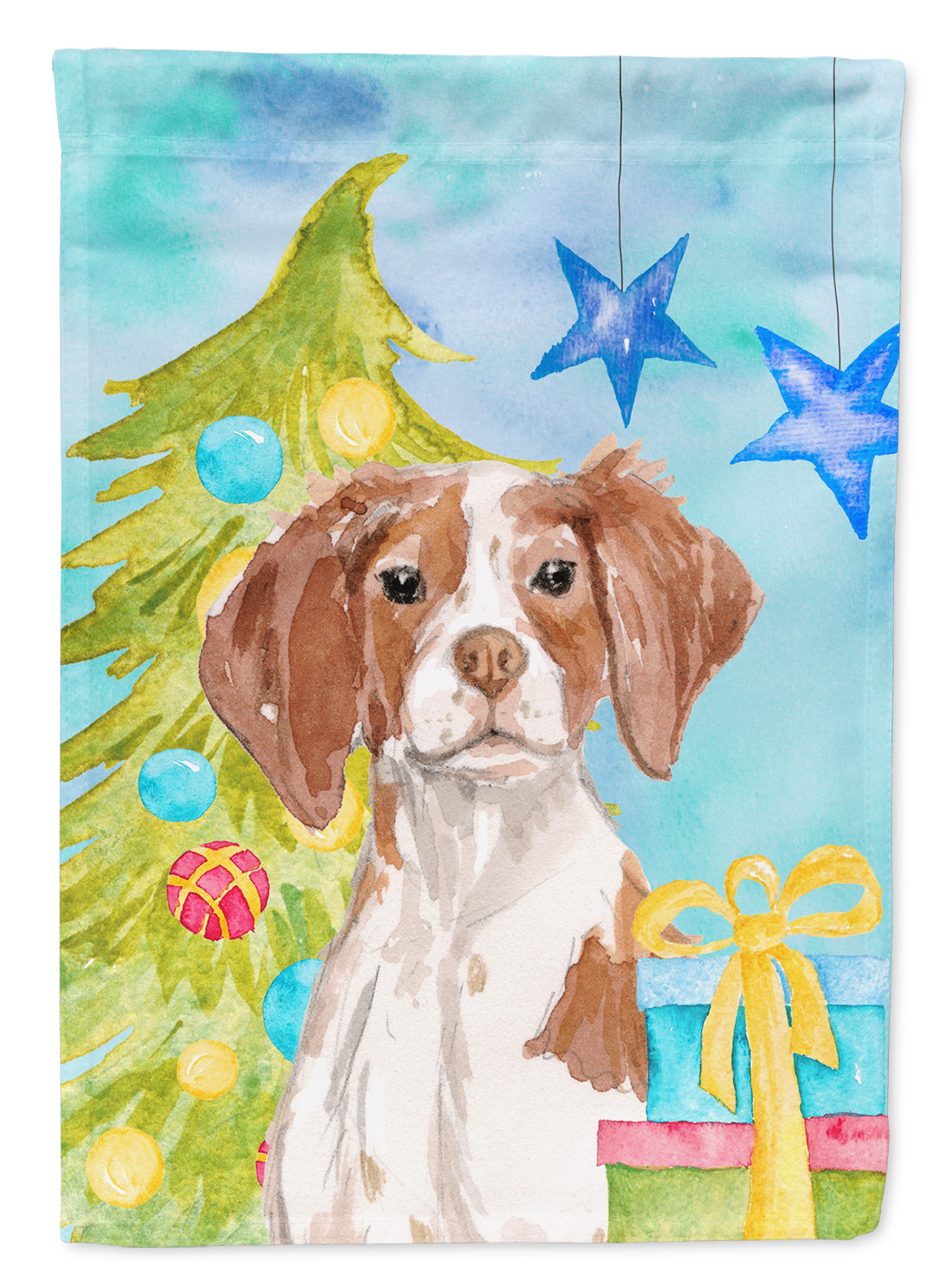 Brittany Spaniel Christmas Garden Flag Mailbox Decorative Yard Banner Outside Patio Artwork for Flower Beds, Garden Size, Multicolor