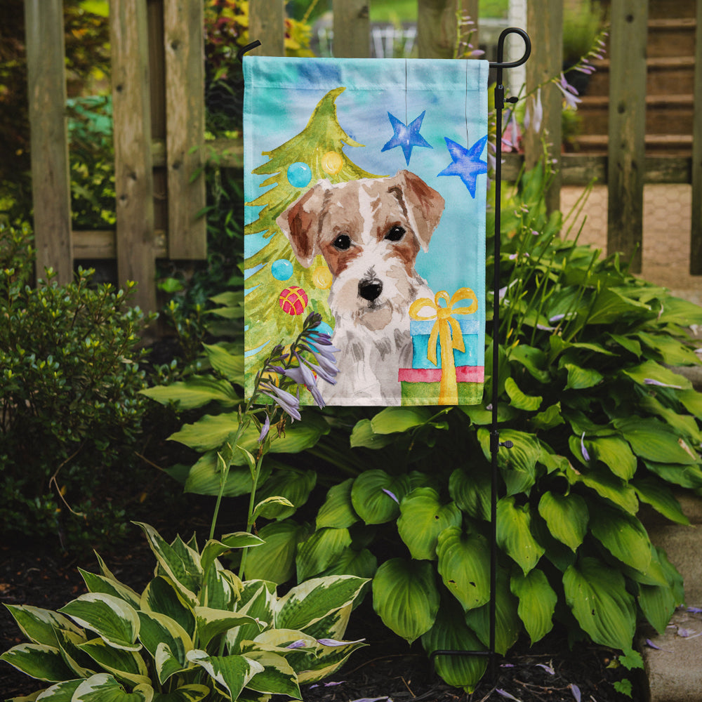 Wire Hair Jack Russell Christmas Garden Flag Mailbox Decorative Yard Banner Outside Patio Artwork for Flower Beds, Garden Size, Multicolor