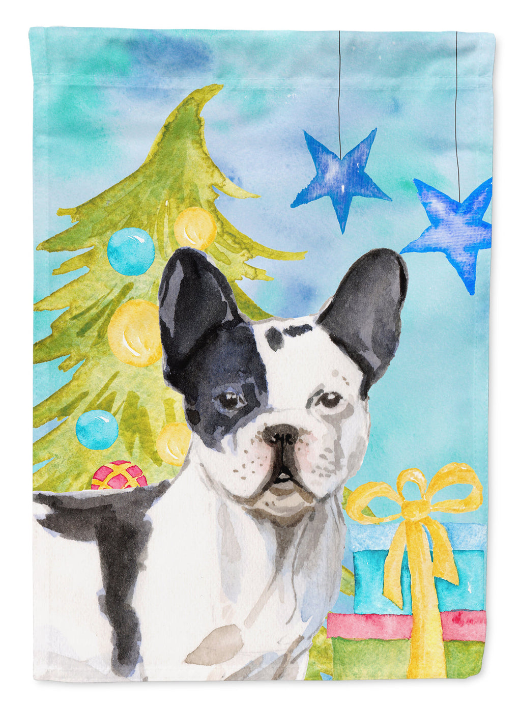 Black White French Bulldog Christmas Garden Flag Mailbox Decorative Yard Banner Outside Patio Artwork for Flower Beds, Garden Size, Multicolor