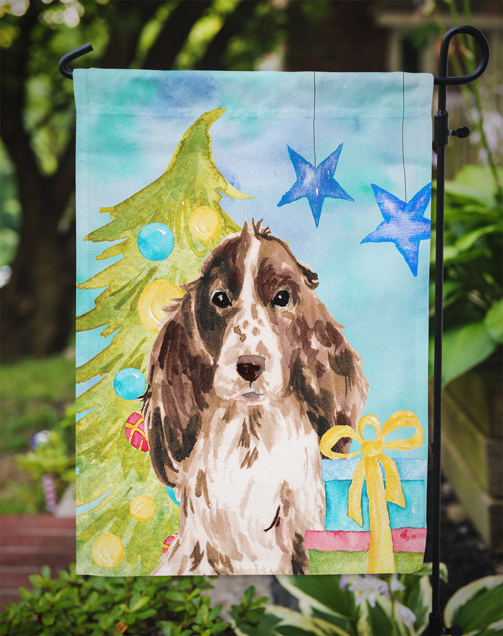 Brown Parti Christmas Garden Flag Mailbox Decorative Yard Banner Outside Patio Artwork for Flower Beds, Garden Size, Multicolor