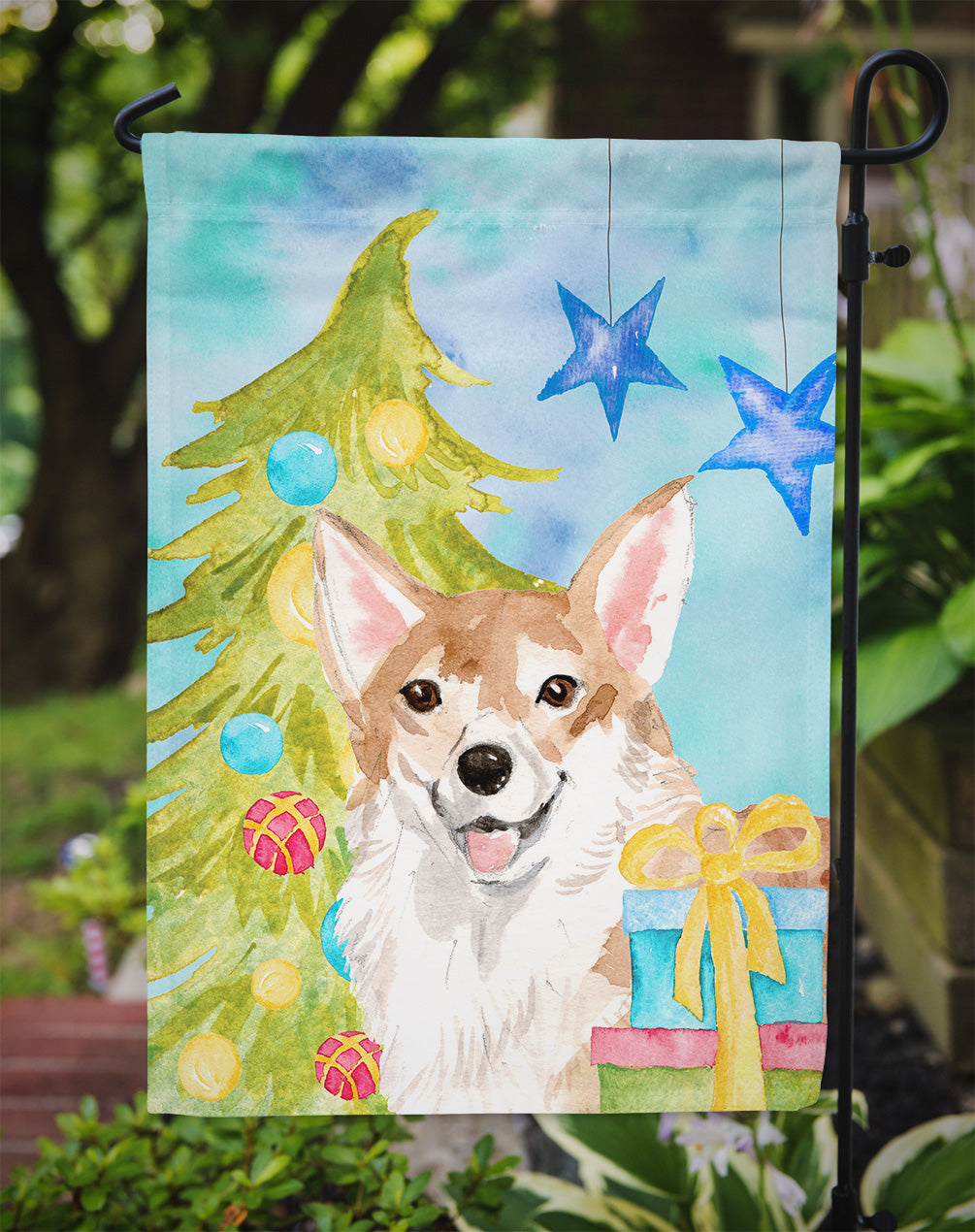Corgi Christmas Garden Flag Mailbox Decorative Yard Banner Outside Patio Artwork for Flower Beds, Garden Size, Multicolor