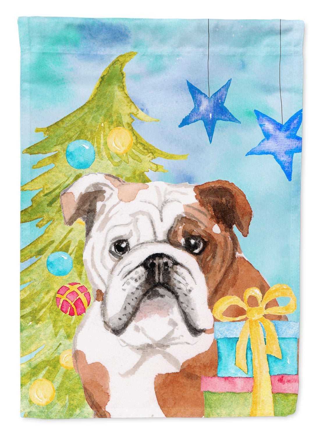 English Bulldog Christmas Garden Flag Mailbox Decorative Yard Banner Outside Patio Artwork for Flower Beds, Garden Size, Multicolor