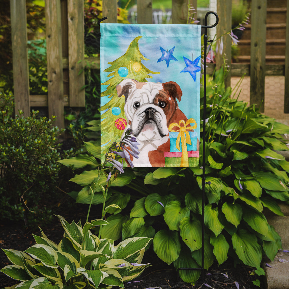 English Bulldog Christmas Garden Flag Mailbox Decorative Yard Banner Outside Patio Artwork for Flower Beds, Garden Size, Multicolor