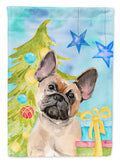 Fawn French Bulldog Christmas Garden Flag Mailbox Decorative Yard Banner Outside Patio Artwork for Flower Beds, Garden Size, Multicolor