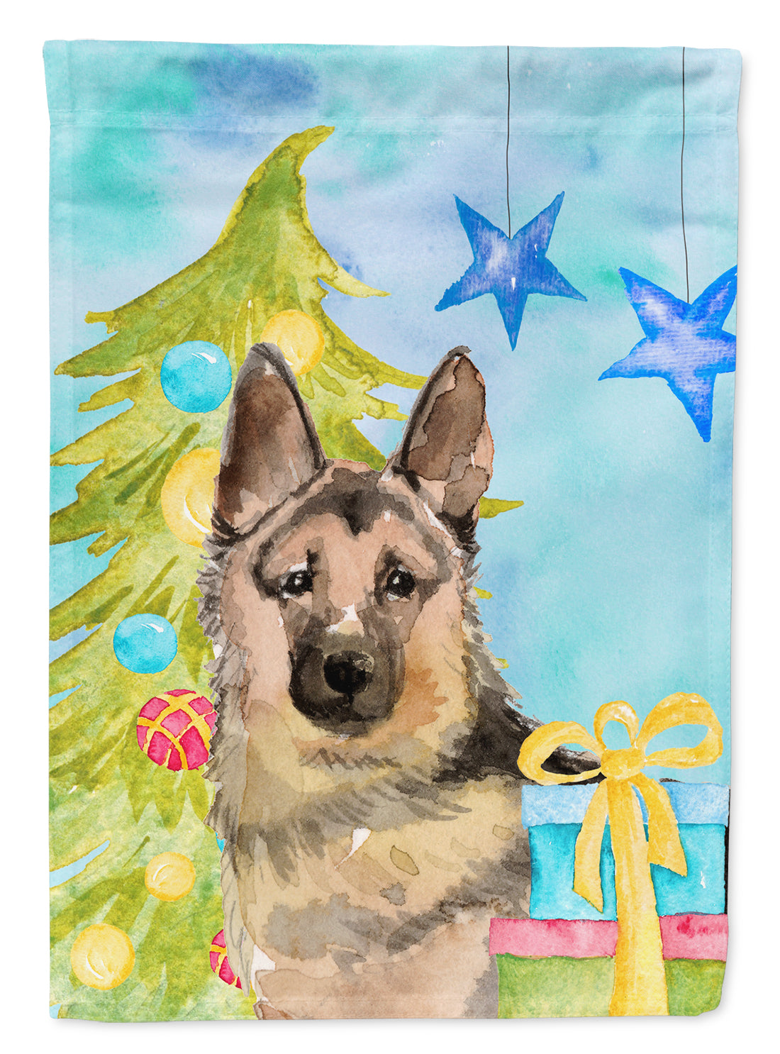 German Shepherd Christmas Garden Flag Mailbox Decorative Yard Banner Outside Patio Artwork for Flower Beds, Garden Size, Multicolor