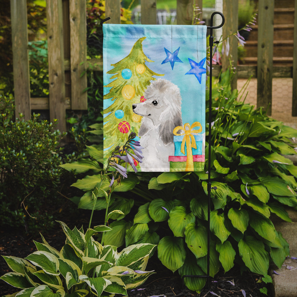 White Standard Poodle Christmas Garden Flag Mailbox Decorative Yard Banner Outside Patio Artwork for Flower Beds, Garden Size, Multicolor