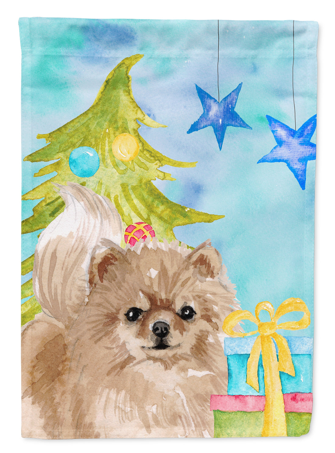Pomeranian Christmas Garden Flag Mailbox Decorative Yard Banner Outside Patio Artwork for Flower Beds, Garden Size, Multicolor