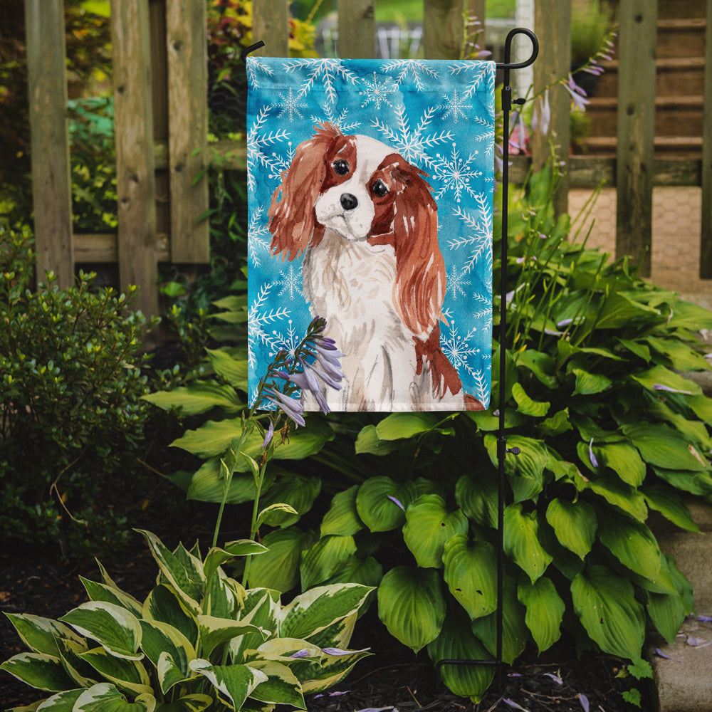 Blenheim Cavalier Spaniel Winter Garden Flag Mailbox Decorative Yard Banner Outside Patio Artwork for Flower Beds, Garden Size, Multicolor