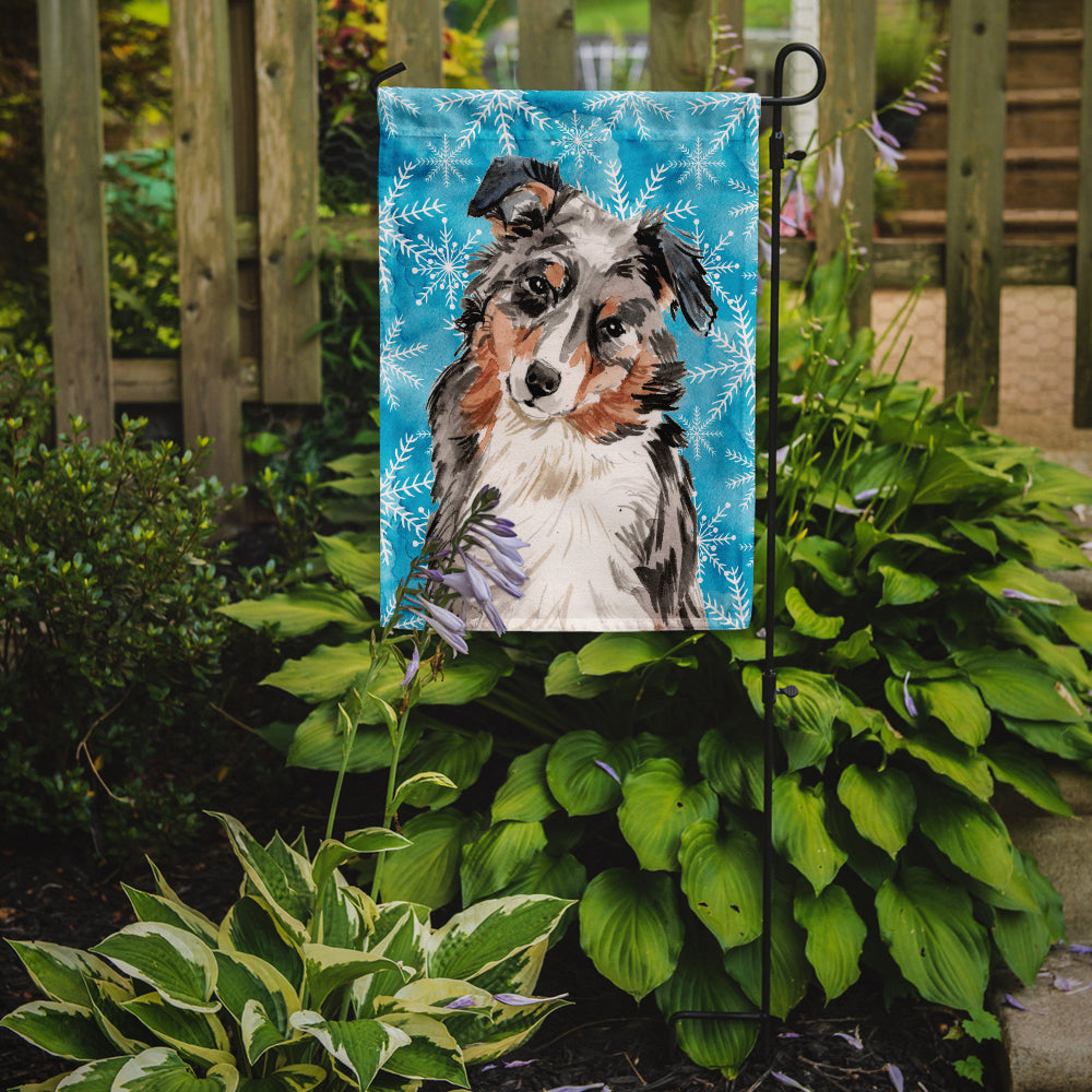 Australian Shepherd Winter Garden Flag Mailbox Decorative Yard Banner Outside Patio Artwork for Flower Beds, Garden Size, Multicolor
