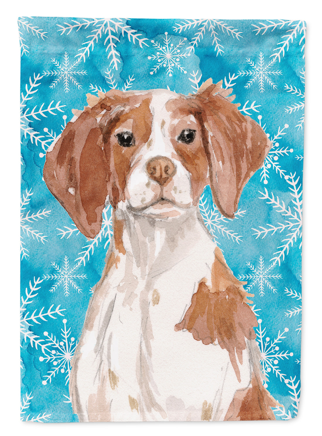 Brittany Spaniel Winter Garden Flag Mailbox Decorative Yard Banner Outside Patio Artwork for Flower Beds, Garden Size, Multicolor