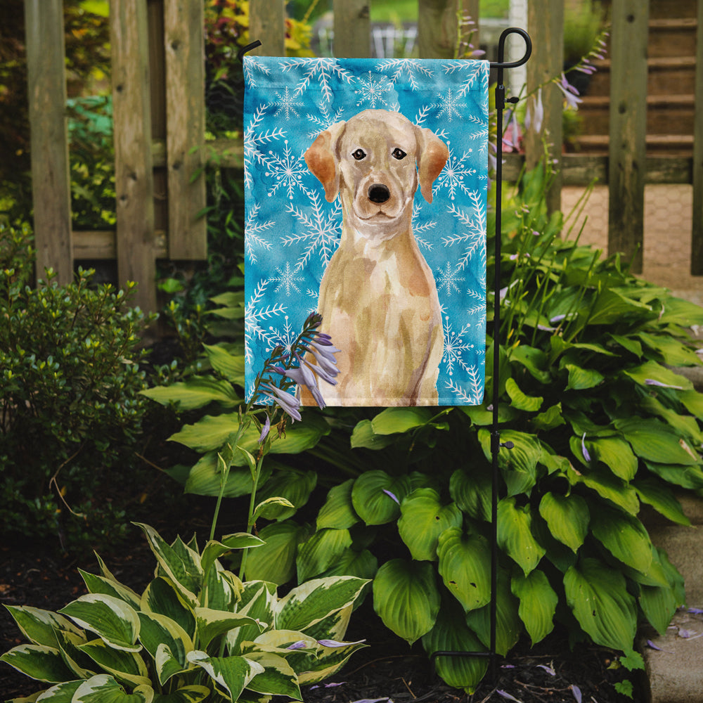 Yellow Labrador Winter Garden Flag Mailbox Decorative Yard Banner Outside Patio Artwork for Flower Beds, Garden Size, Multicolor