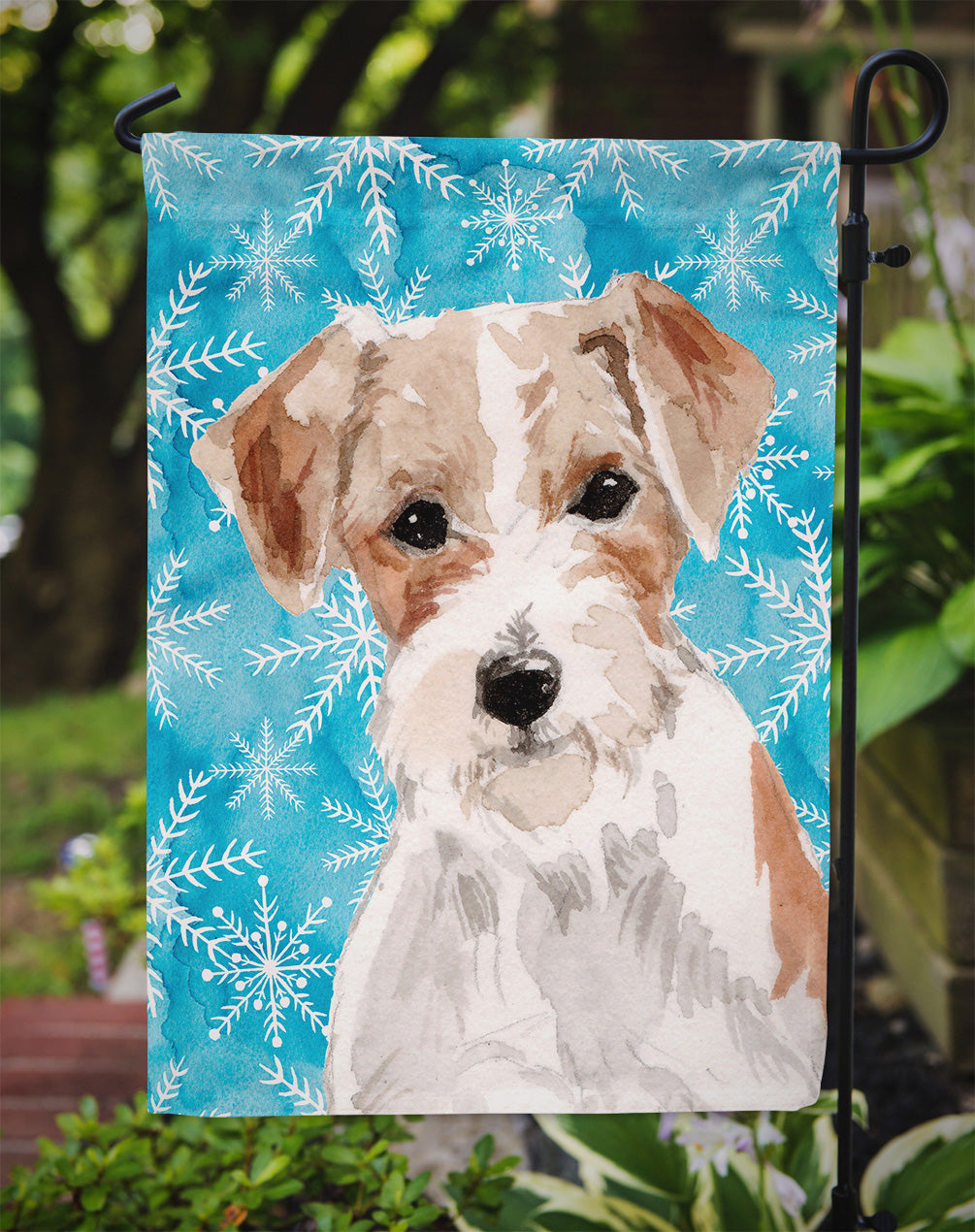 Wire Hair Jack Russell Winter Garden Flag Mailbox Decorative Yard Banner Outside Patio Artwork for Flower Beds, Garden Size, Multicolor