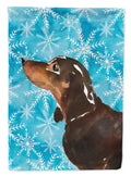 Black and Tan Dachshund Winter Garden Flag Mailbox Decorative Yard Banner Outside Patio Artwork for Flower Beds, Garden Size, Multicolor
