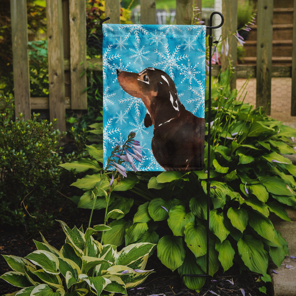 Black and Tan Dachshund Winter Garden Flag Mailbox Decorative Yard Banner Outside Patio Artwork for Flower Beds, Garden Size, Multicolor