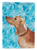 Red Tan Dachshund Winter Garden Flag Mailbox Decorative Yard Banner Outside Patio Artwork for Flower Beds, Garden Size, Multicolor