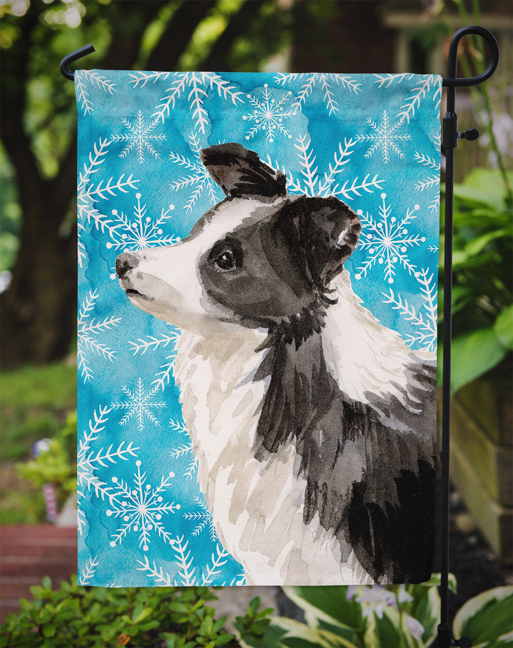 Border Collie Winter Garden Flag Mailbox Decorative Yard Banner Outside Patio Artwork for Flower Beds, Garden Size, Multicolor