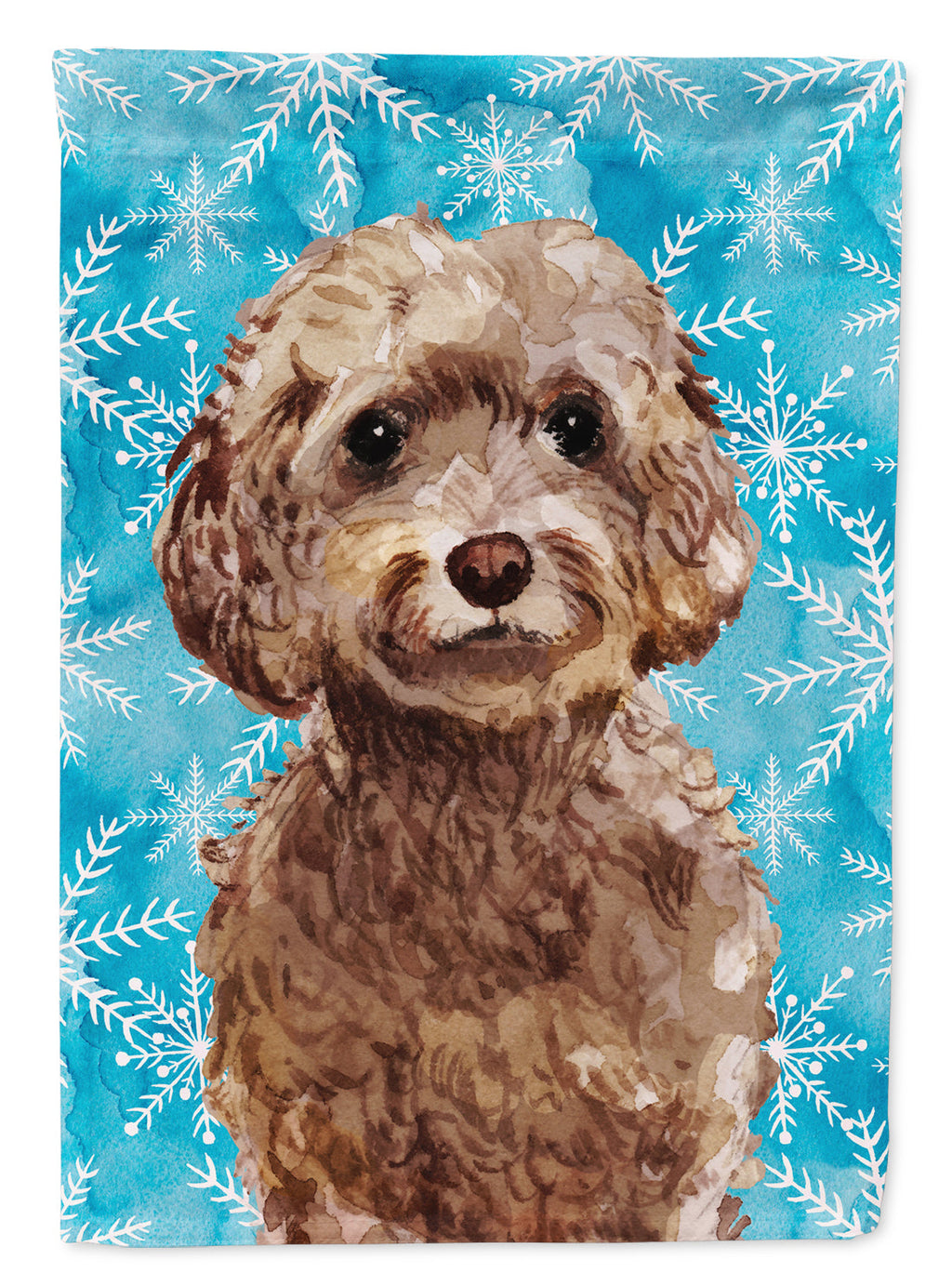 Brown Cockapoo Winter Garden Flag Mailbox Decorative Yard Banner Outside Patio Artwork for Flower Beds, Garden Size, Multicolor