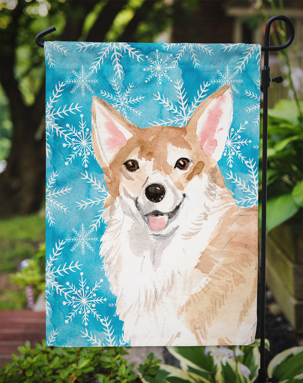 Corgi Winter Garden Flag Mailbox Decorative Yard Banner Outside Patio Artwork for Flower Beds, Garden Size, Multicolor