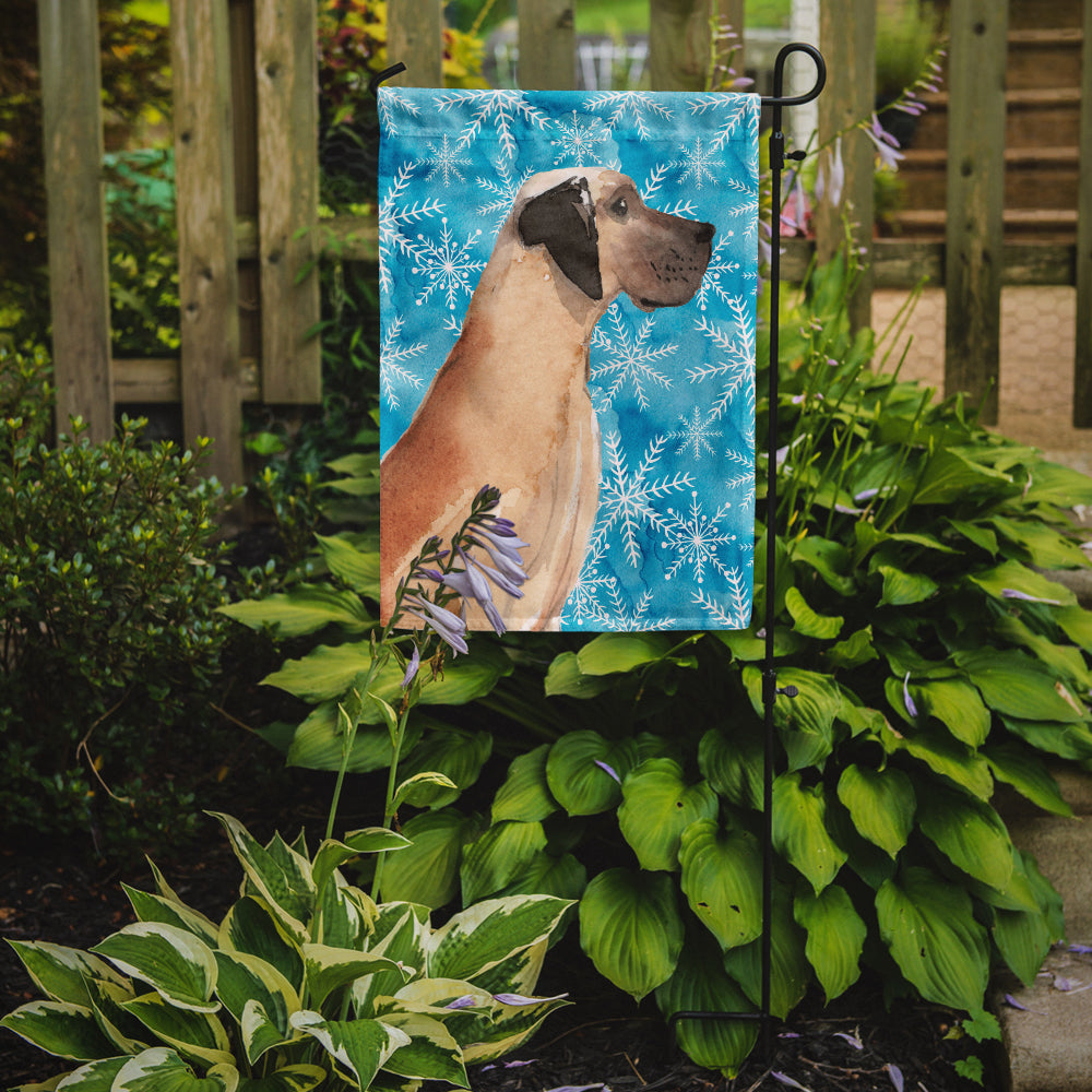 Fawn Natural Great Dane Winter Garden Flag Mailbox Decorative Yard Banner Outside Patio Artwork for Flower Beds, Garden Size, Multicolor