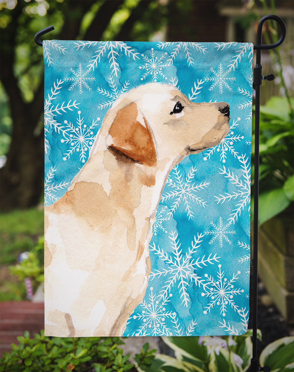 Yellow Labrador #2 Winter Garden Flag Mailbox Decorative Yard Banner Outside Patio Artwork for Flower Beds, Garden Size, Multicolor