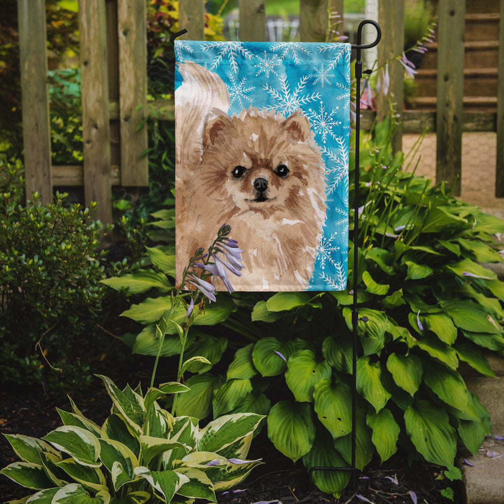 Pomeranian Winter Garden Flag Mailbox Decorative Yard Banner Outside Patio Artwork for Flower Beds, Garden Size, Multicolor