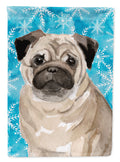 Fawn Pug Winter Garden Flag Mailbox Decorative Yard Banner Outside Patio Artwork for Flower Beds, Garden Size, Multicolor