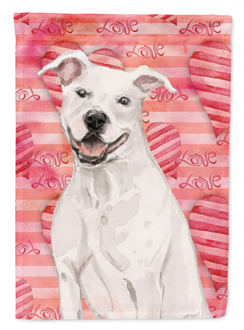 White Staffie Bull Terrier Love Garden Flag Mailbox Decorative Yard Banner Outside Patio Artwork for Flower Beds, Garden Size, Multicolor