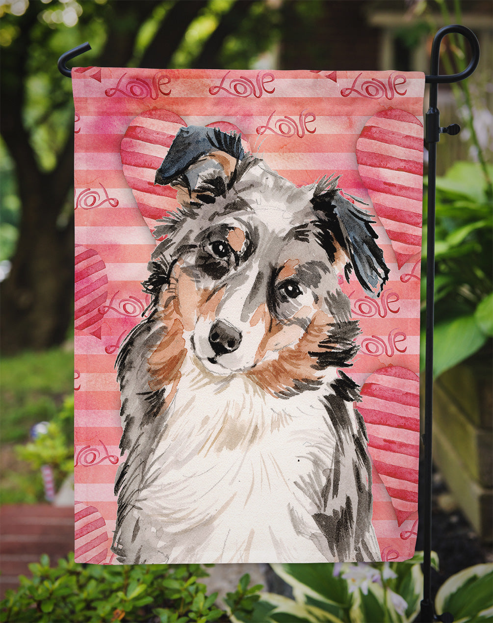 Australian Shepherd Love Garden Flag Mailbox Decorative Yard Banner Outside Patio Artwork for Flower Beds, Garden Size, Multicolor