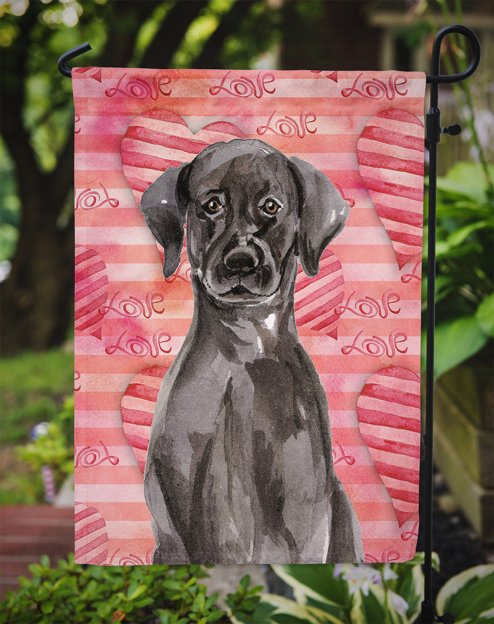 Black Labrador Love Garden Flag Mailbox Decorative Yard Banner Outside Patio Artwork for Flower Beds, Garden Size, Multicolor