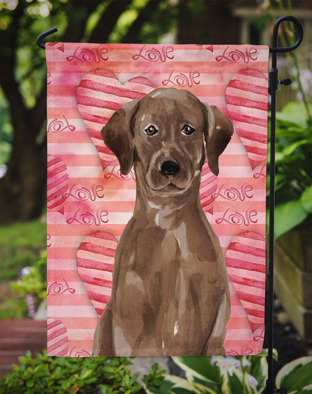 Chocolate Labrador Love Garden Flag Mailbox Decorative Yard Banner Outside Patio Artwork for Flower Beds, Garden Size, Multicolor