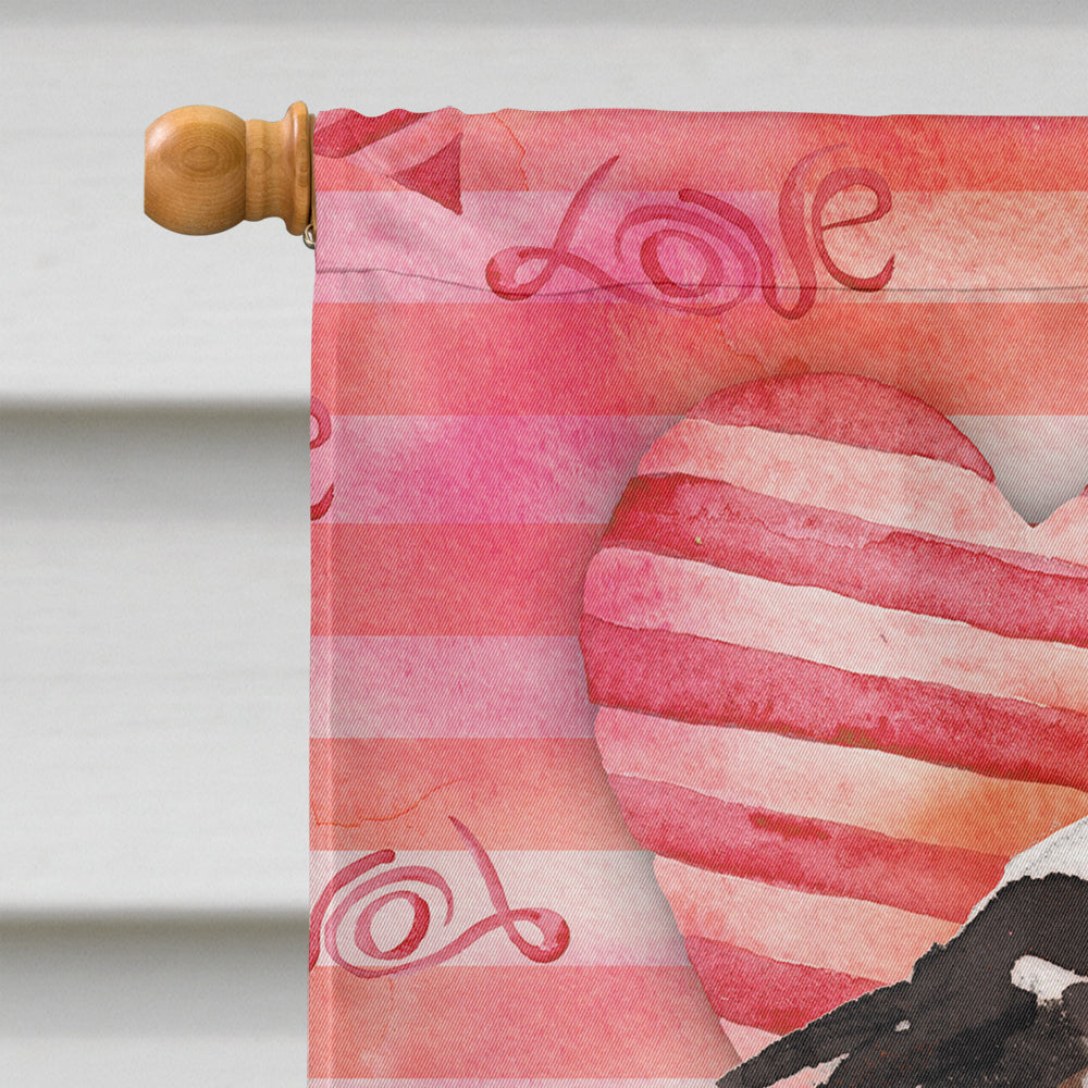 Tricolor Cavalier Spaniel Love House Flag 28x40 Porch Sleeve Pole Decorative Outside Yard Banner Artwork Wall Hanging, Polyester