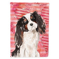 Tricolor Cavalier Spaniel Love House Flag 28x40 Porch Sleeve Pole Decorative Outside Yard Banner Artwork Wall Hanging, Polyester