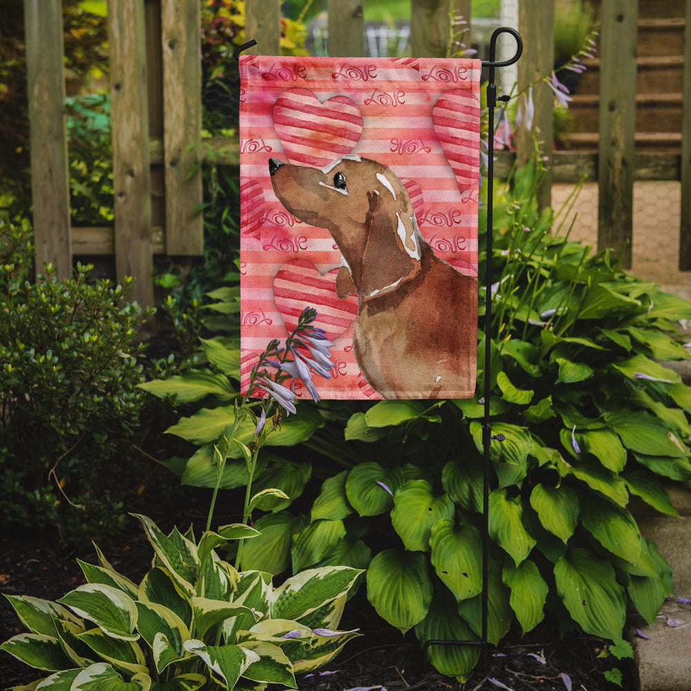 Red Tan Dachshund Love Garden Flag Mailbox Decorative Yard Banner Outside Patio Artwork for Flower Beds, Garden Size, Multicolor