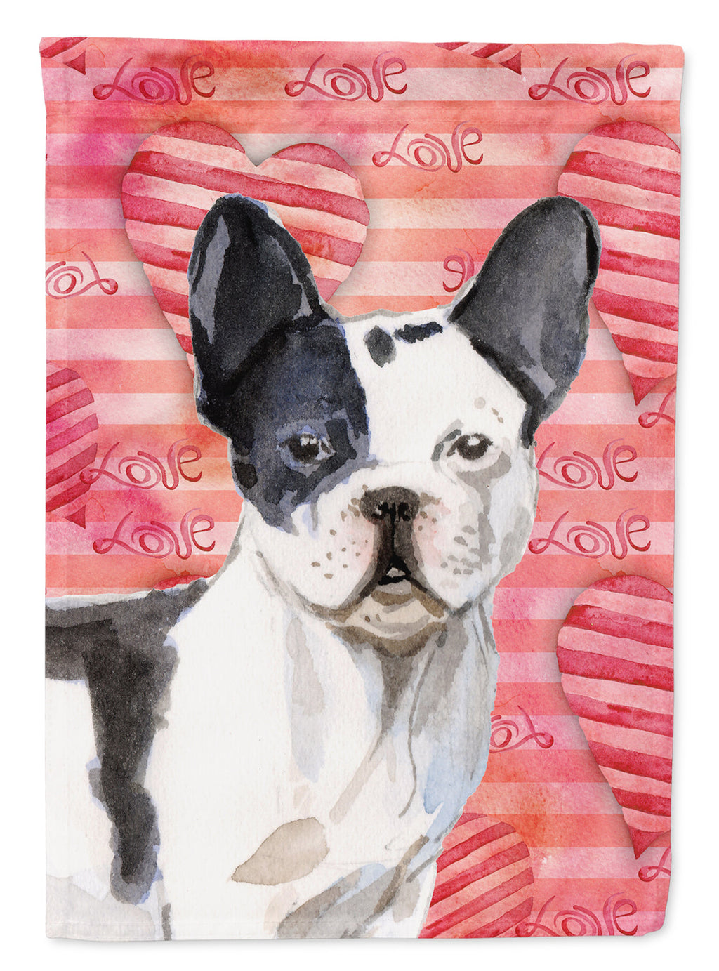 Black White French Bulldog Love Garden Flag Mailbox Decorative Yard Banner Outside Patio Artwork for Flower Beds, Garden Size, Multicolor