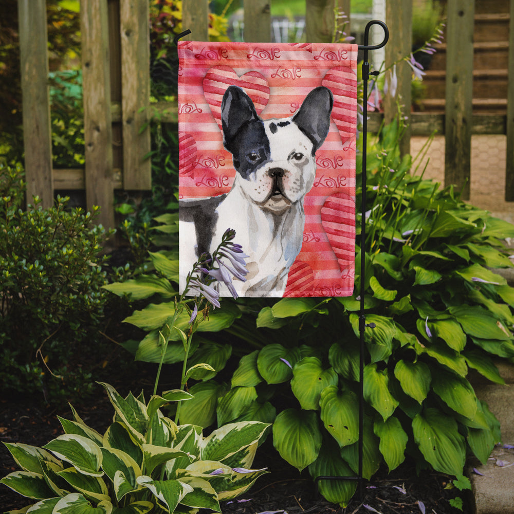 Black White French Bulldog Love Garden Flag Mailbox Decorative Yard Banner Outside Patio Artwork for Flower Beds, Garden Size, Multicolor