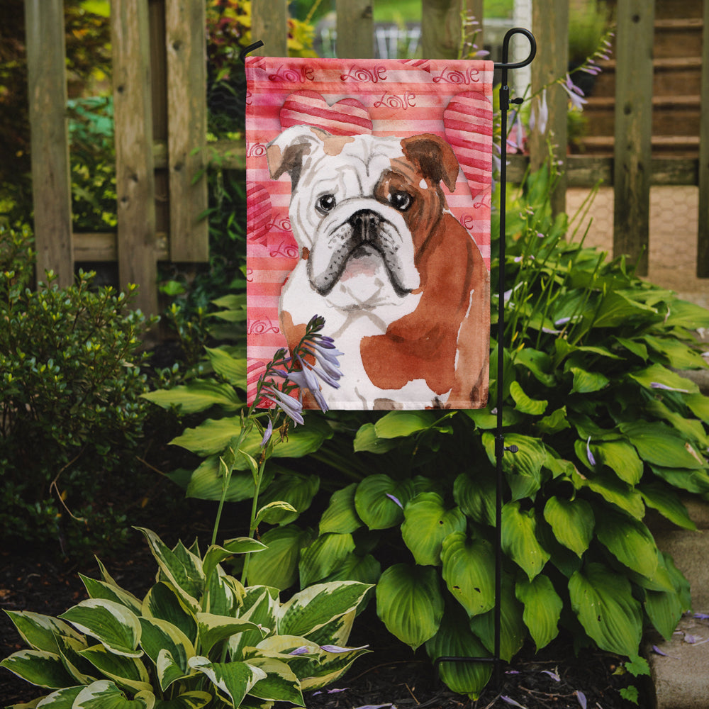 English Bulldog Love Garden Flag Mailbox Decorative Yard Banner Outside Patio Artwork for Flower Beds, Garden Size, Multicolor