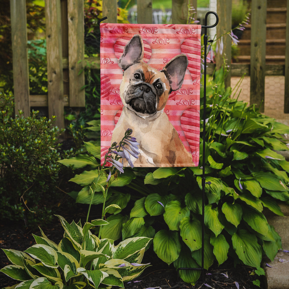Fawn French Bulldog Love Garden Flag Mailbox Decorative Yard Banner Outside Patio Artwork for Flower Beds, Garden Size, Multicolor