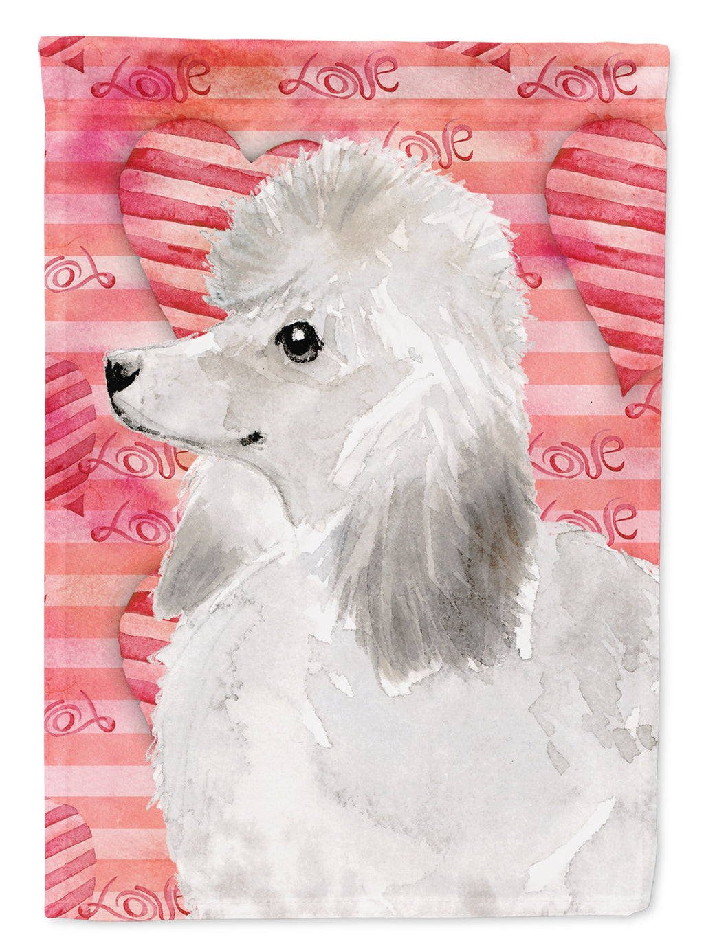 White Standard Poodle Love Garden Flag Mailbox Decorative Yard Banner Outside Patio Artwork for Flower Beds, Garden Size, Multicolor