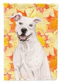 White Staffie Bull Terrier Fall Garden Flag Mailbox Decorative Yard Banner Outside Patio Artwork for Flower Beds, Garden Size, Multicolor