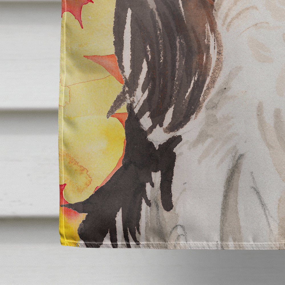 Tricolor Cavalier Spaniel Fall House Flag 28x40 Porch Sleeve Pole Decorative Outside Yard Banner Artwork Wall Hanging, Polyester