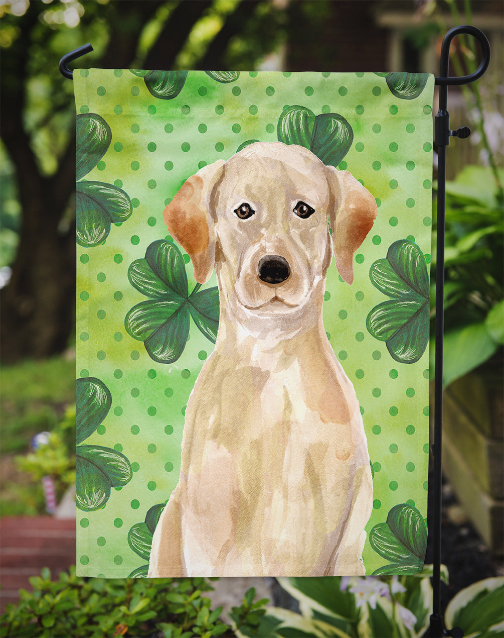 Yellow Labrador St. Patrick's Garden Flag Mailbox Decorative Yard Banner Outside Patio Artwork for Flower Beds, Garden Size, Multicolor