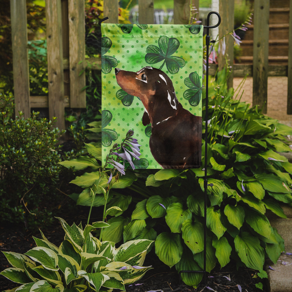 Black and Tan Dachshund St. Patrick's Garden Flag Mailbox Decorative Yard Banner Outside Patio Artwork for Flower Beds, Garden Size, Multicolor
