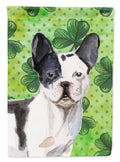 Black White French Bulldog St. Patrick's Garden Flag Mailbox Decorative Yard Banner Outside Patio Artwork for Flower Beds, Garden Size, Multicolor